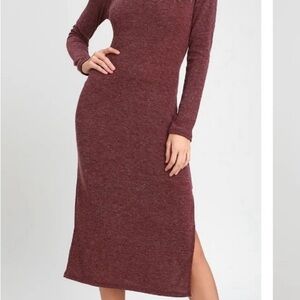 NWT Lulus Medium Rona Plum Purple Knit Midi Dress
